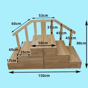 兒童發育康復訓練篩查智測評估專用雙向迷你實木扶梯木樓梯步梯